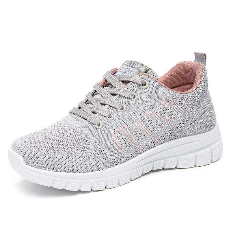 Damen nan flexible Strick-Fit-Sneaker mit elastischem Sockenschuh, dämpfender Waben-EVA-Zwischensohle und Zuglasche Echo Archiv