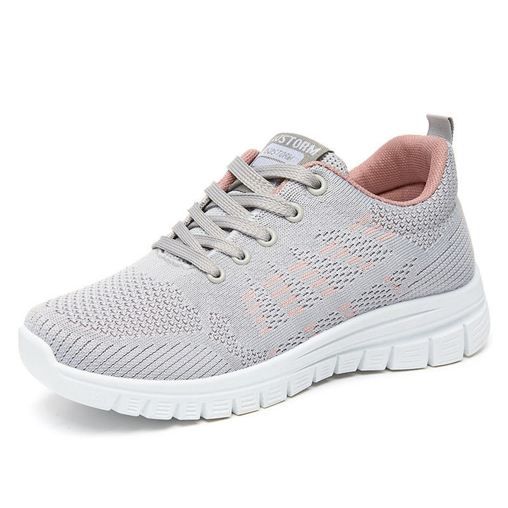 Damen nan flexible Strick-Fit-Sneaker mit elastischem Sockenschuh, dämpfender Waben-EVA-Zwischensohle und Zuglasche Echo Archiv