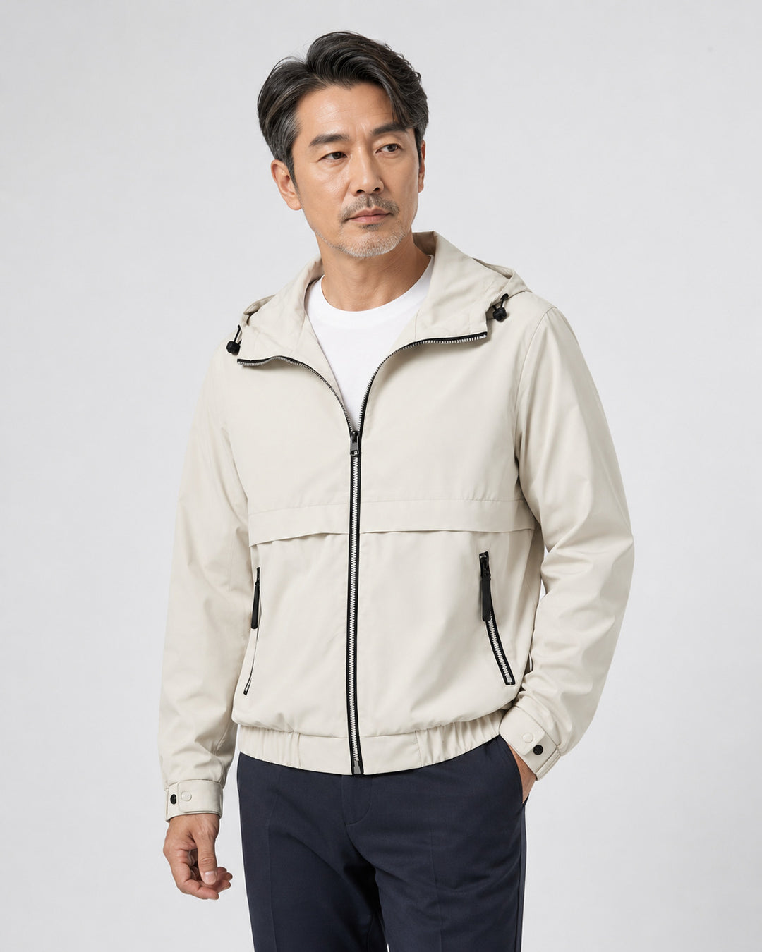 Herren Leichte Freizeitjacke mit verstellbarem Kapuze Echo Archiv