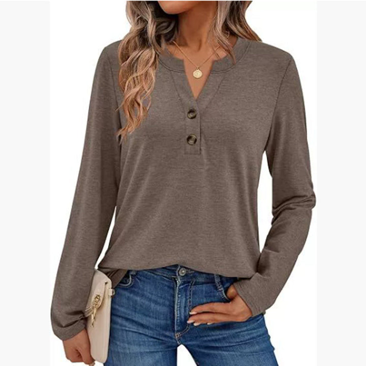 Damen Langarmshirt mit Knopfdetails Echoarchiv
