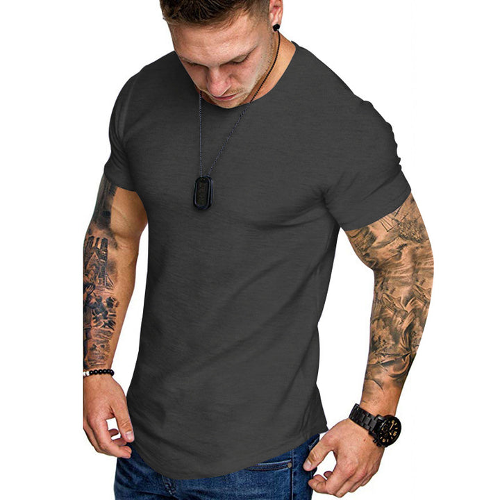 Herren figurbetontes Kurzarm-T-Shirt aus hochwertiger Baumwolle mit Rundhalsausschnitt und bequemen Schnitt Echoarchiv