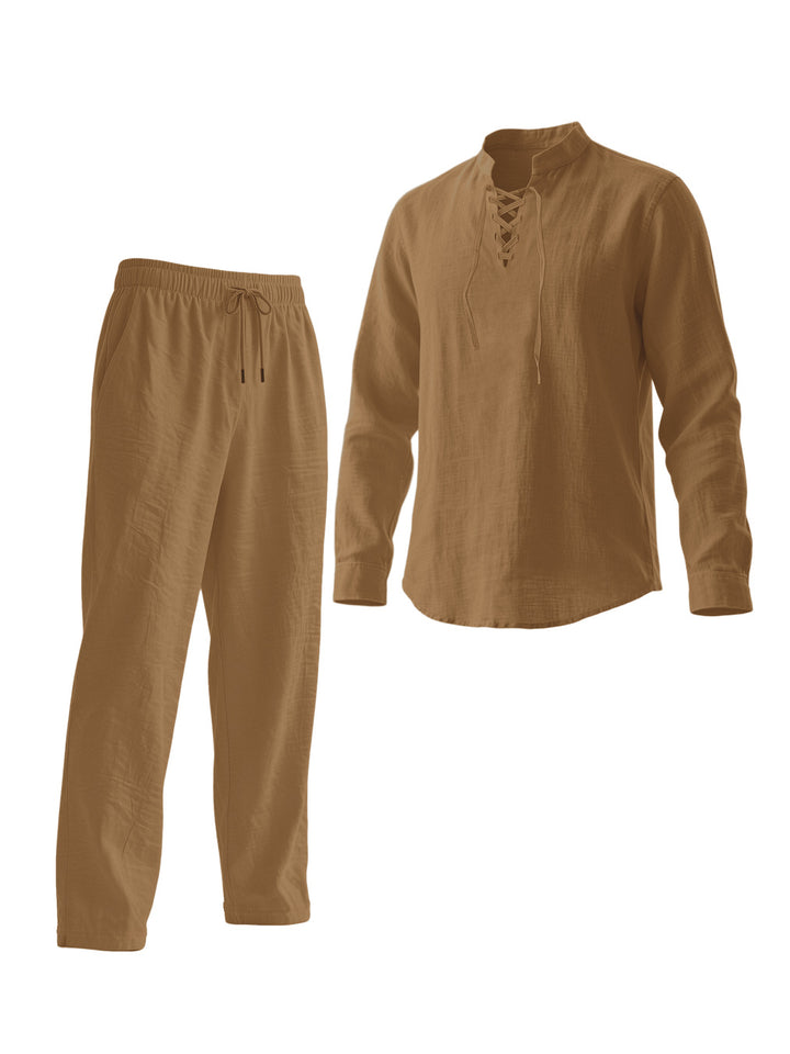 Herren Elegantes Freizeit-Set mit atmungsaktivem Oberteil und bequemen Hosen Echoarchiv