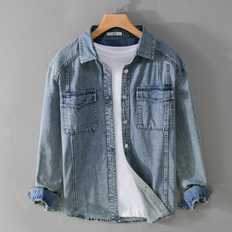 Herren lässiges Oversize Jeanshemd Echoarchiv