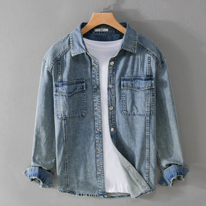 Herren lässiges Oversize Jeanshemd Echoarchiv