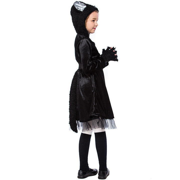 Mädchen Katzenkostüm mit Kapuze und detaillierten Accessoires Echo Archiv