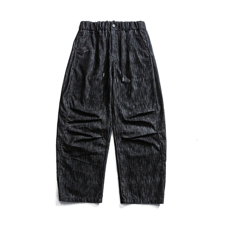 Herren weite Cordhose im Workwear‑Look mit elastischem Bund, Kordelzug und Kniefalten Echoarchiv