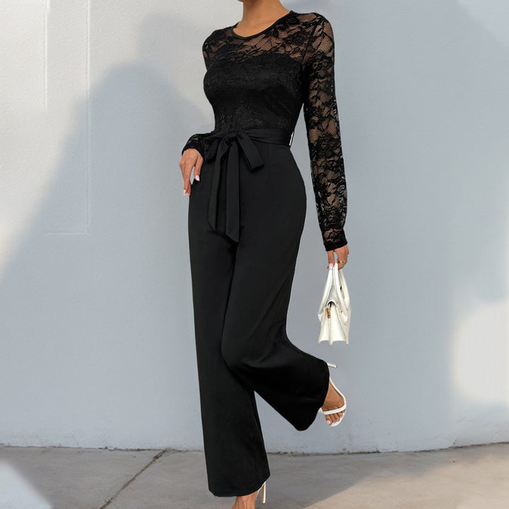 Damen Eleganter und vielseitiger Jumpsuit mit Spitzenoberteil Echo Archiv