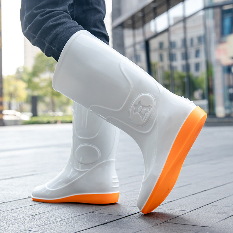 Damen Glänzende mittelhohe Regenstiefel aus PVC mit leichtem Keilabsatz Echoarhiv