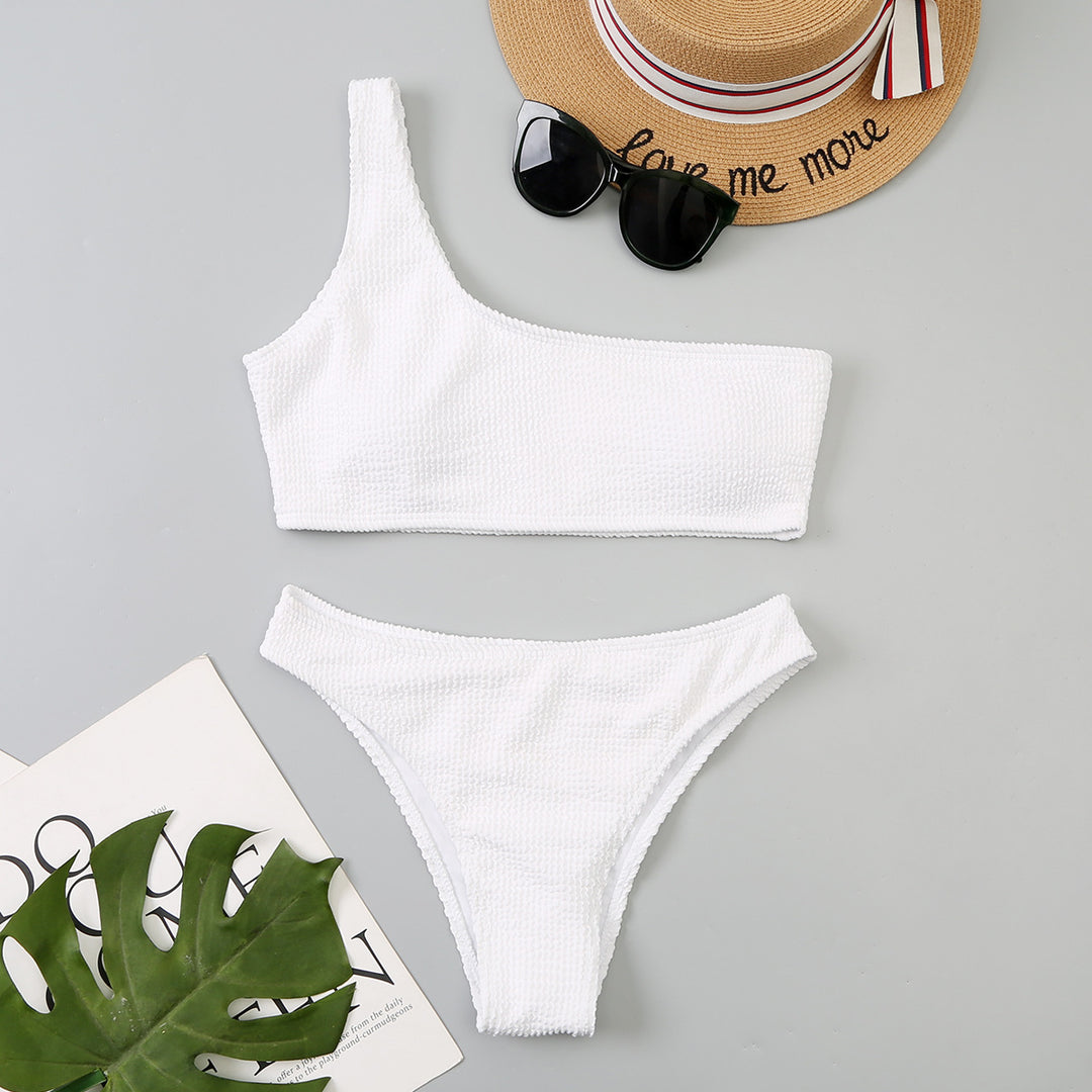Damen asymmetrisches Bikini-Set mit Struktur Echo Archiv