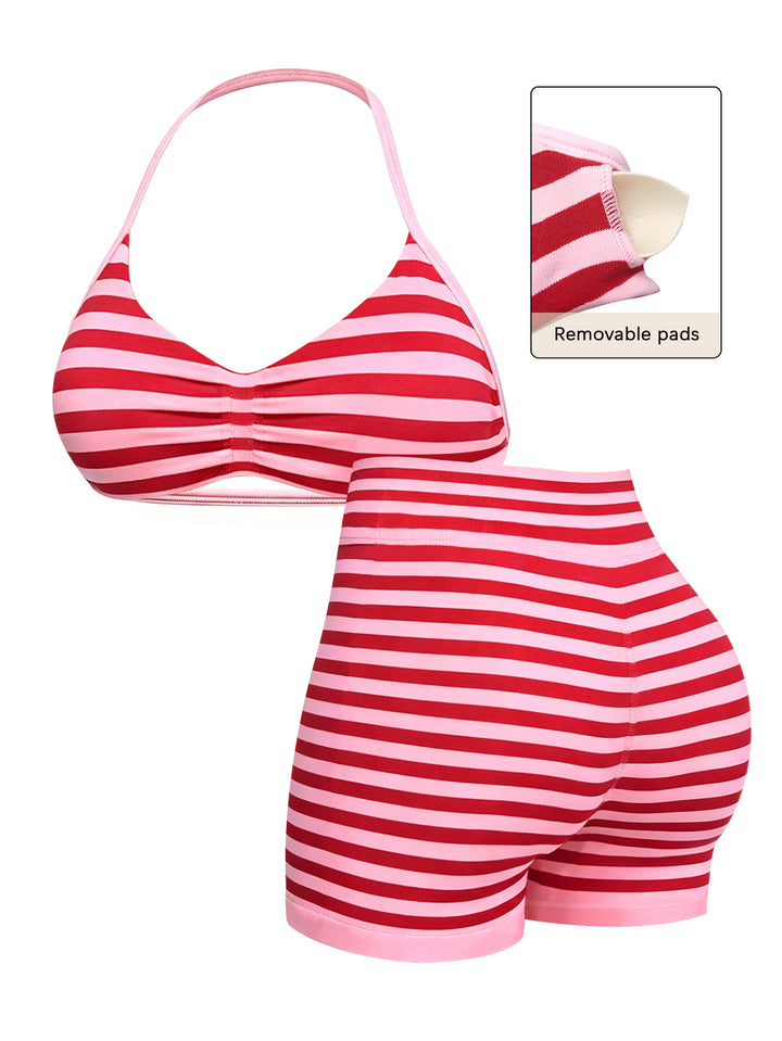Damen Sportlicher Bikini mit gepolstertem Oberteil und hoher Taille Echo Archiv