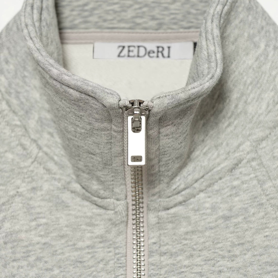Damen Taillierter Sweatshirtcardigan mit durchgehendem Reißverschluss, Stehkragen und Raglanärmeln Echo Archiv
