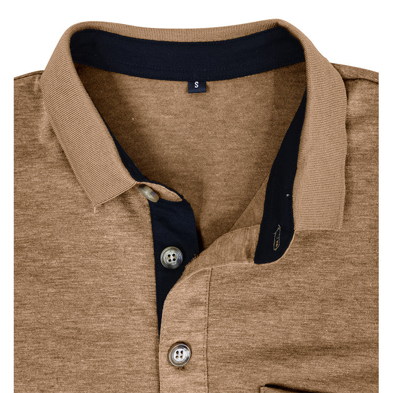 Herren Langarm Poloshirt mit modernem Kragen und Brusttasche Echoarchiv