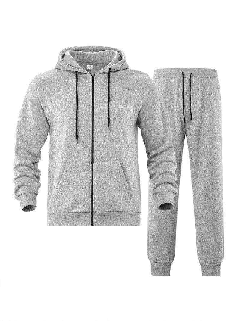 Herren zweiteiliges Jogginganzug-Set mit durchgehendem Reißverschluss Kapuzenjacke und taillierter Jogginghose – Marzano