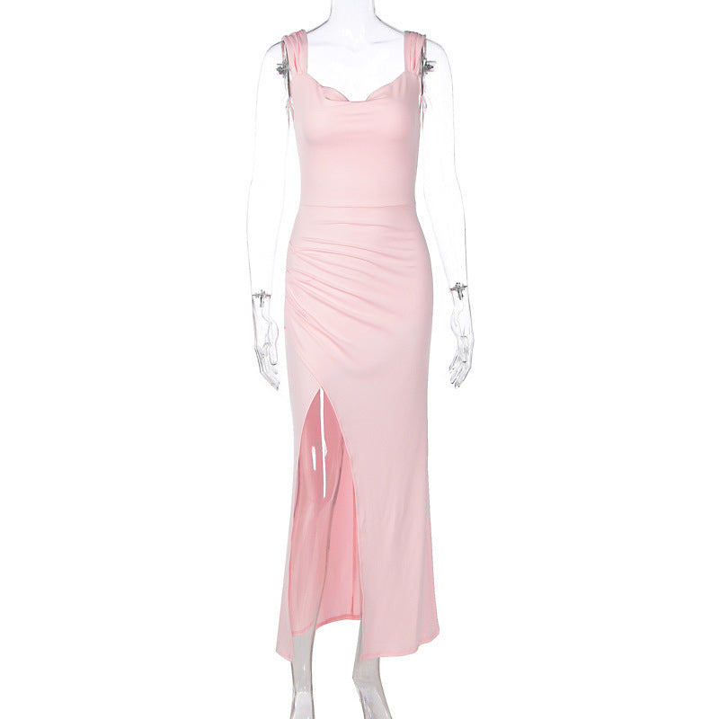 Damen Figurbetontes Maxi-Kleid mit elegantem Schlitz und Raffungen Echo Archiv