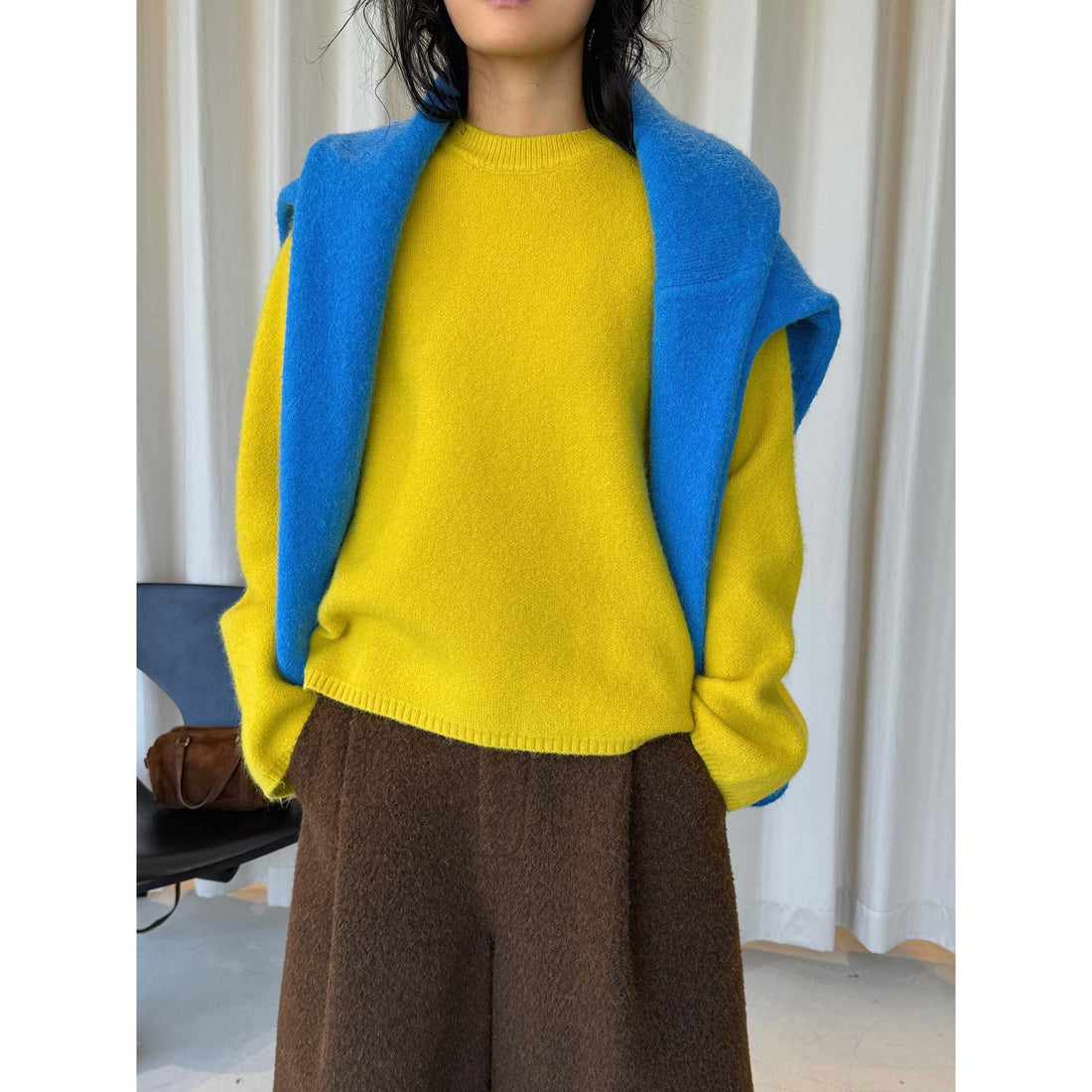 Damen Weicher Angora‑Optik Rundhalspullover mit lockerer Oversize‑Silhouette Echoarchiv