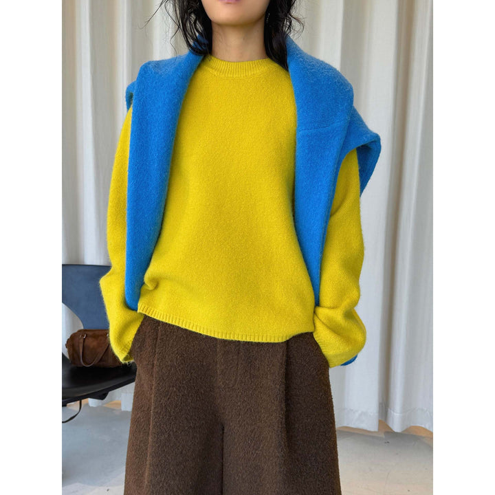 Damen Weicher Angora‑Optik Rundhalspullover mit lockerer Oversize‑Silhouette Echoarchiv