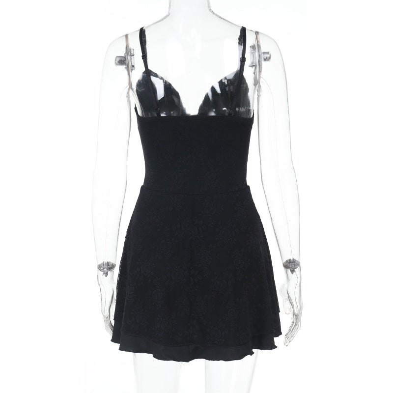 Damen ärmelloses Minikleid mit Spitzenapplikationen Echo Archiv