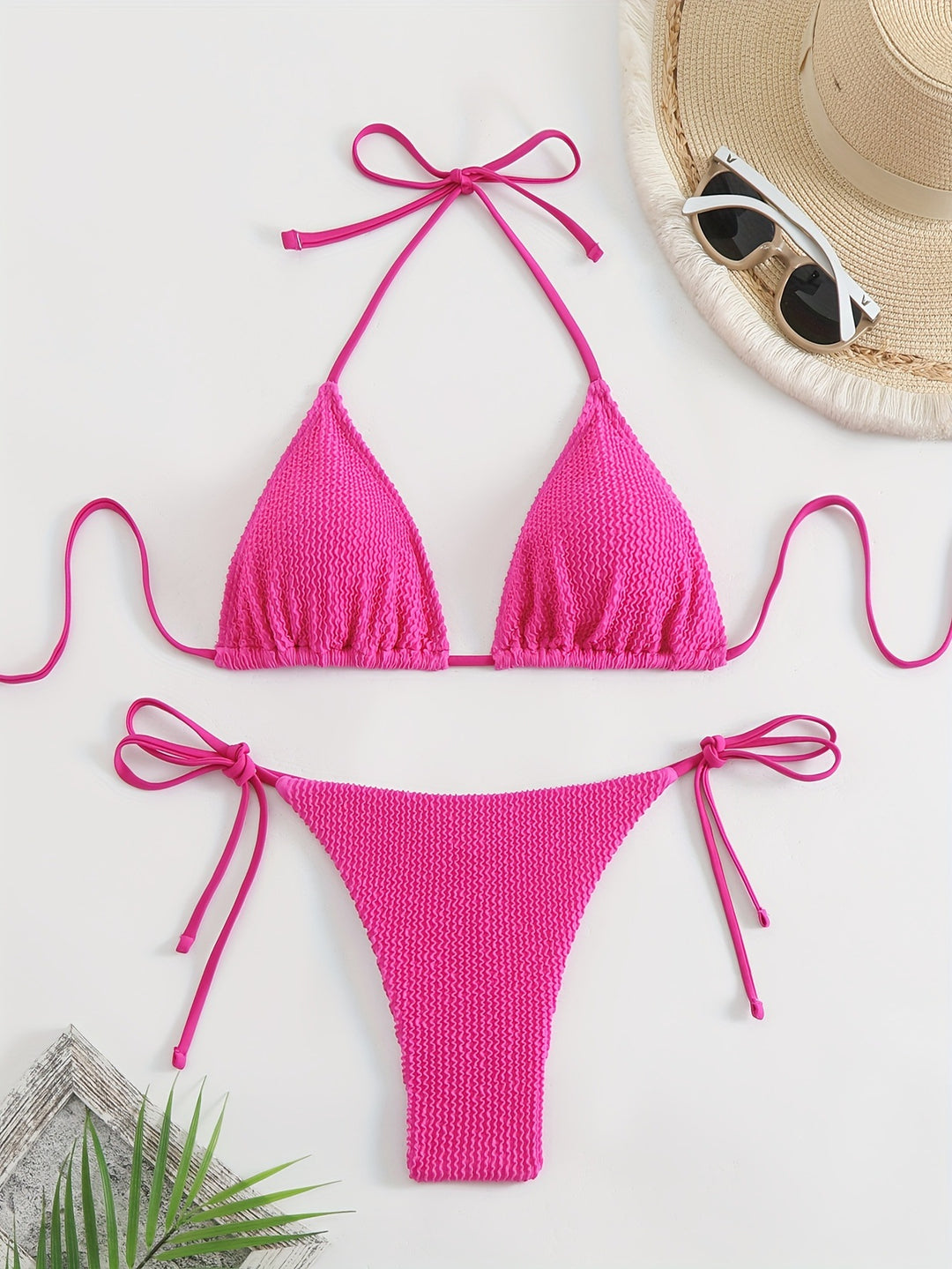 Damen Triangel-Bikini-Set mit verstellbaren Bindebändern Echo Archiv