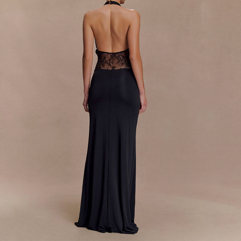Damen Elegantes Abendkleid mit raffinierten Spitzeneinsätzen Echo Archiv