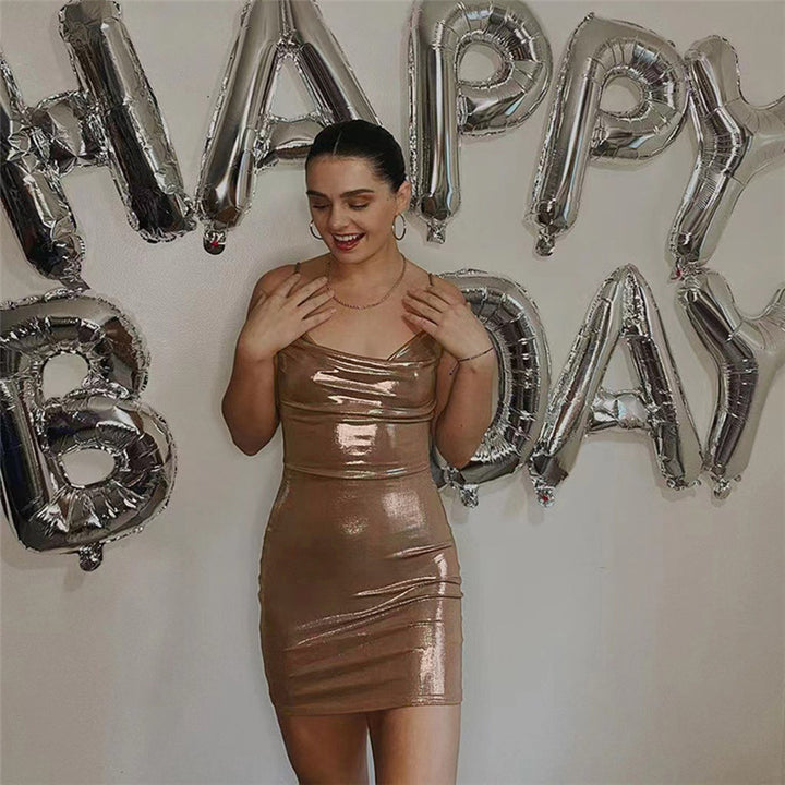 Damen figurbetontes Metallickleid Echo Archiv