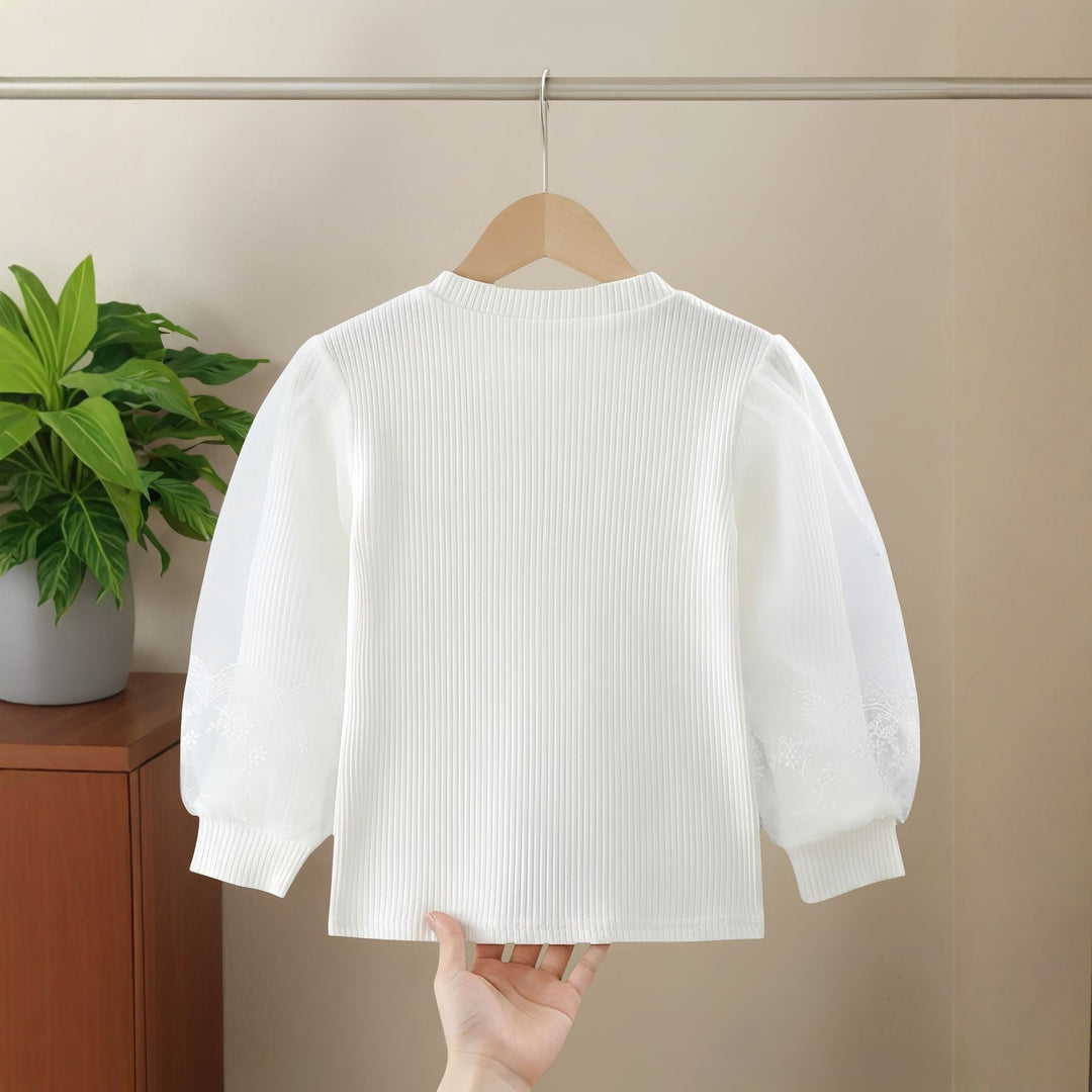 Damen schicke Bluse mit voluminösen Tüllärmeln Echo Archiv