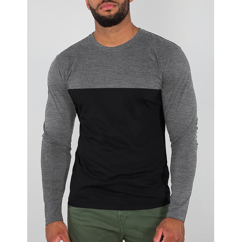 Herren Langarmshirt mit modernen Farbblockelementen und komfortablem Schnitt Echoarchiv