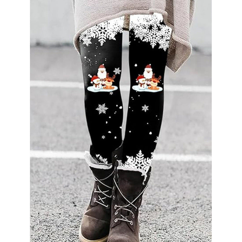 Damen Gemusterte Weihnachtsleggings Echoarchiv