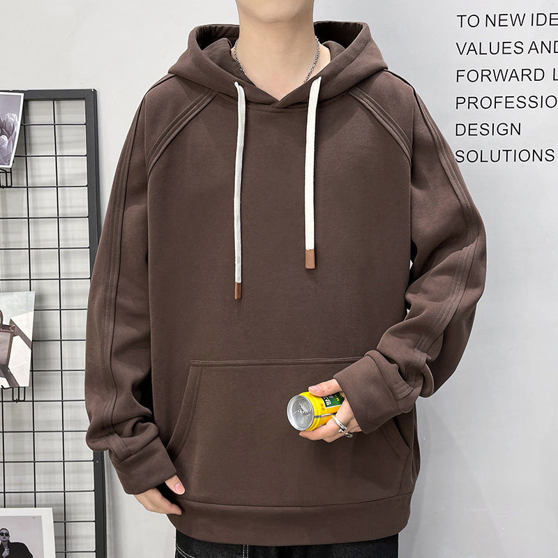 Herren Oversize Kapuzenpullover mit Kängurutasche Raglanärmeln und extra langen Kordeln Echo Archiv