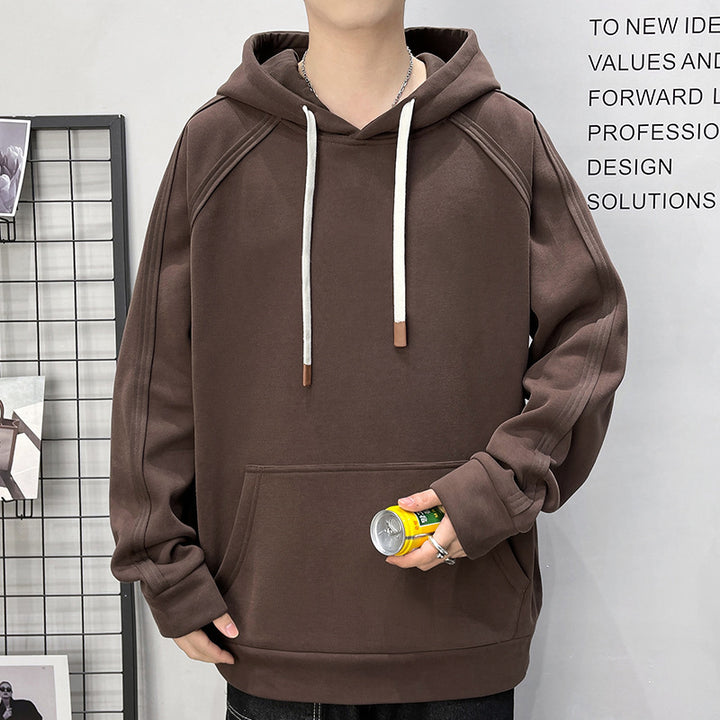 Herren Oversize Kapuzenpullover mit Kängurutasche Raglanärmeln und extra langen Kordeln Echo Archiv