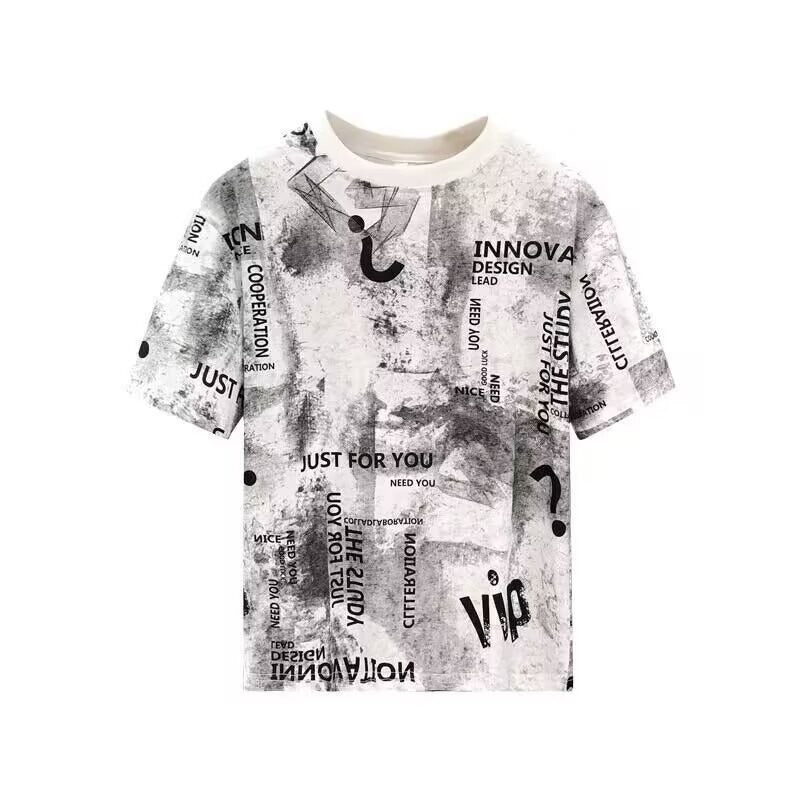 Herren T-Shirt mit kreativem Druckdesign und lockerer Passform Echoarchiv