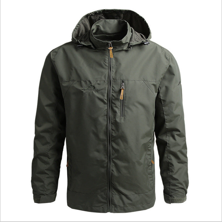 Herren Atmungsaktive Softshell Outdoorjacke mit verstellbarer Kapuze und Reißverschlusstaschen – Taviero