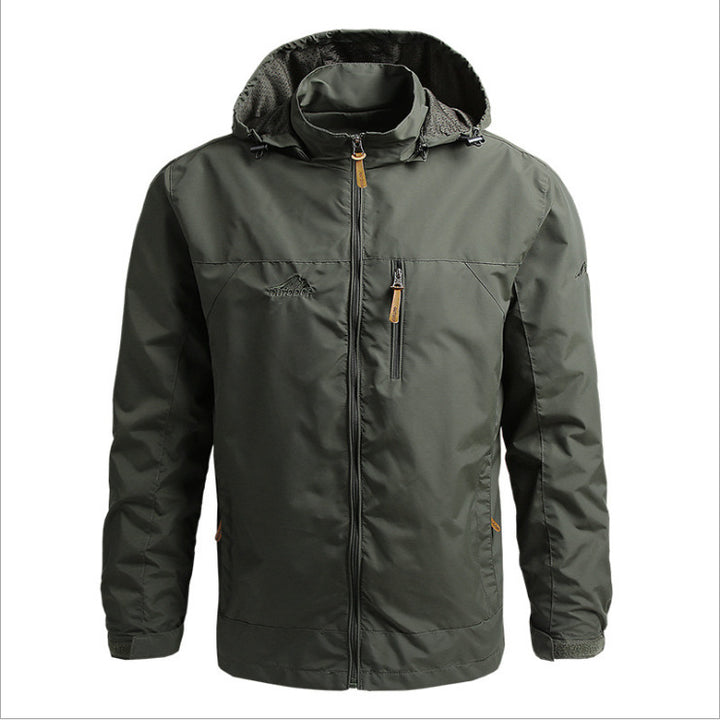 Herren Atmungsaktive Softshell Outdoorjacke mit verstellbarer Kapuze und Reißverschlusstaschen – Taviero