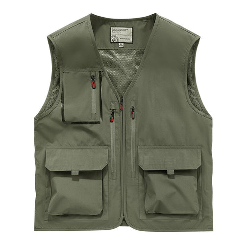 Herren Multifunktionale Outdoor-Utilityweste mit Mesh-Innenfutter und Mehrfach-Taschen Echoarchiv