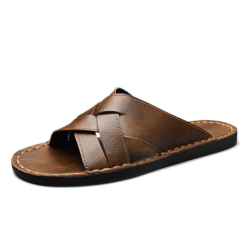 Herren Elegante und bequeme Leder-Sandalen mit verstellbarem Riemensystem – Tavélo