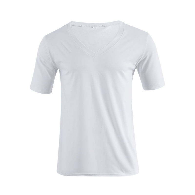 Herren nan V-Ausschnitt T‑Shirt aus feinem Jersey mit schmaler Silhouette und flachen Nähten Echo Archiv