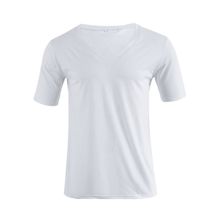 Herren nan V-Ausschnitt T‑Shirt aus feinem Jersey mit schmaler Silhouette und flachen Nähten Echo Archiv