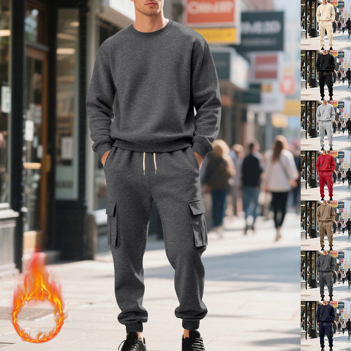 Herren Utility-Cargo-Jogger aus French Terry mit Mehrfachklappen & Tunnelzug – Bravaro