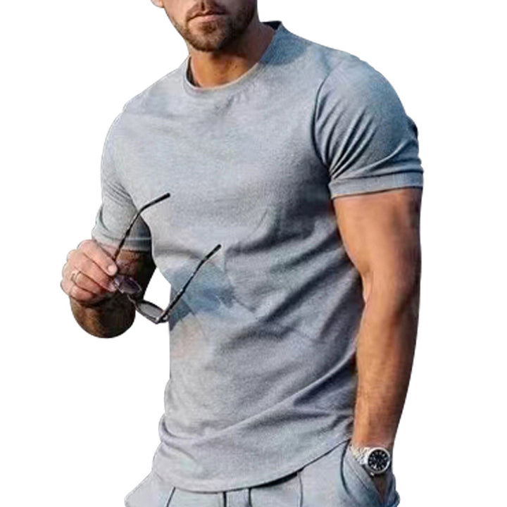 Herren Basic Rundhals-T-Shirt aus atmungsaktiver Baumwolle Echoarchiv
