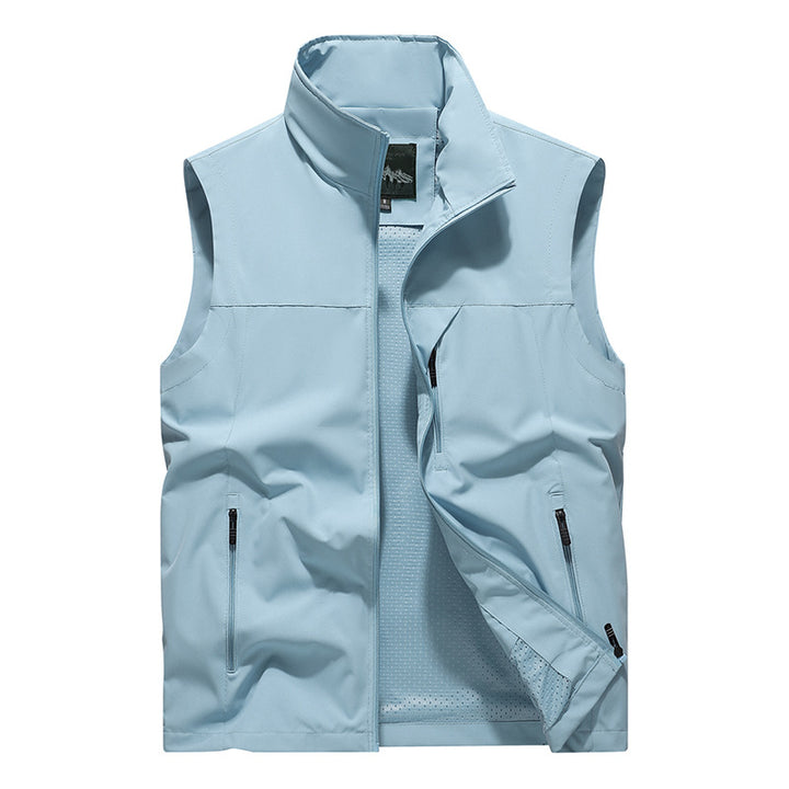 Herren Winddichte Softshell‑Outdoorweste mit belüftetem Mesh‑Innenfutter und verdeckten Reißverschlusstaschen – Marzano