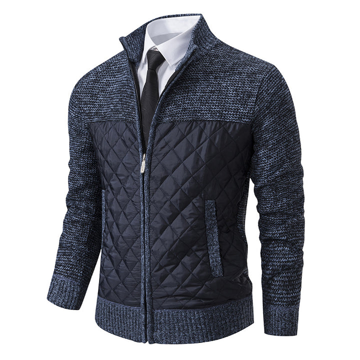 Herren nan gesteppte Hybrid-Strickjacke mit diamantsteppung, Stehkragen, isolierendem Thermofutter und Reißverschluss Echo Archiv