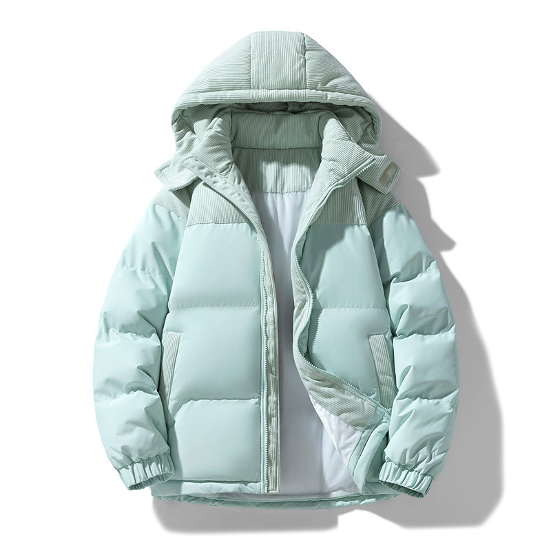Damen warme Steppjacke mit abnehmbarer Kapuze und hochgeschlossenem Kragen Echoarchiv