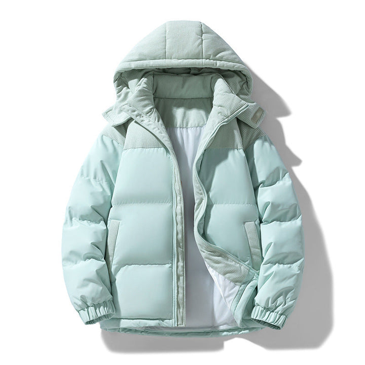 Damen warme Steppjacke mit abnehmbarer Kapuze und hochgeschlossenem Kragen Echoarchiv