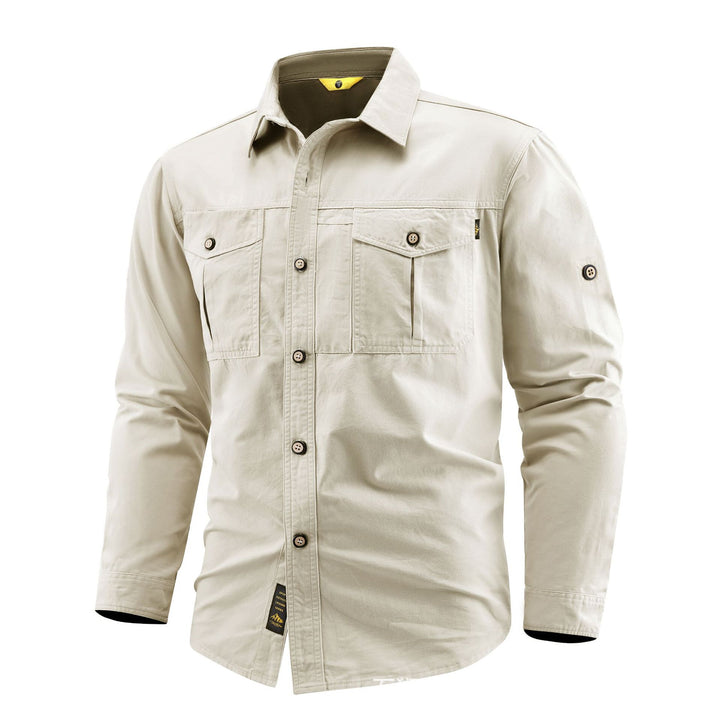 Herren Canvas-Overshirt im Field‑Style mit Brustklappen und durchgehender Knopfleiste Echo Archiv