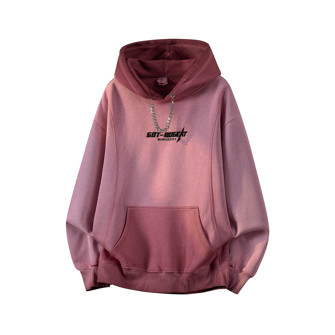 Unisex Oversize Kapuzenpullover mit handschriftlichem Grafik-Print, Kängurutasche & geripptem Saum Echoarchiv