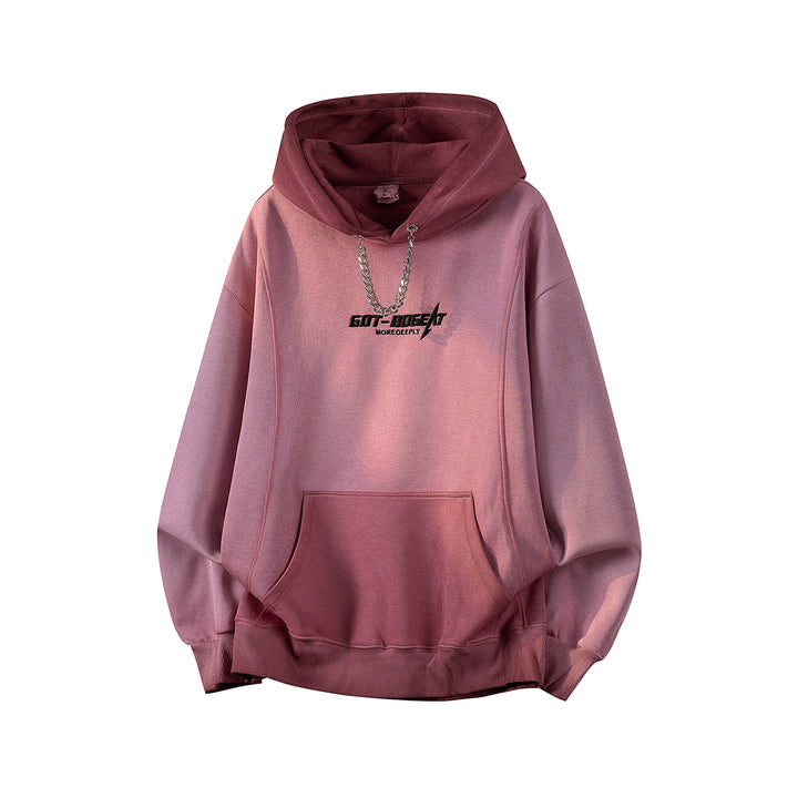 Unisex Oversize Kapuzenpullover mit handschriftlichem Grafik-Print, Kängurutasche & geripptem Saum Echoarchiv