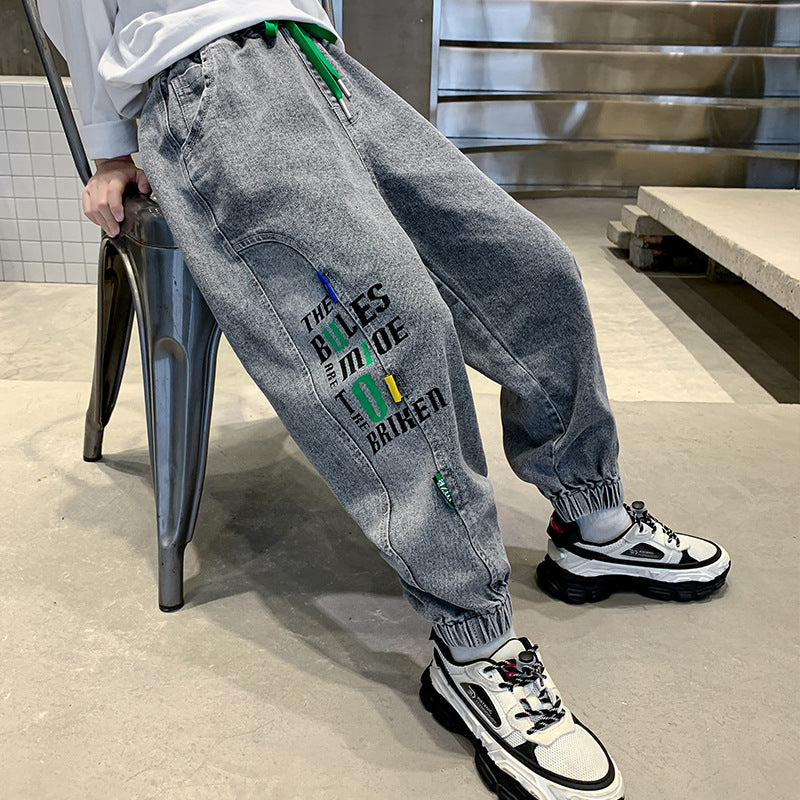 Damen bequeme Freizeithose mit kreativem Druck Echo Archiv