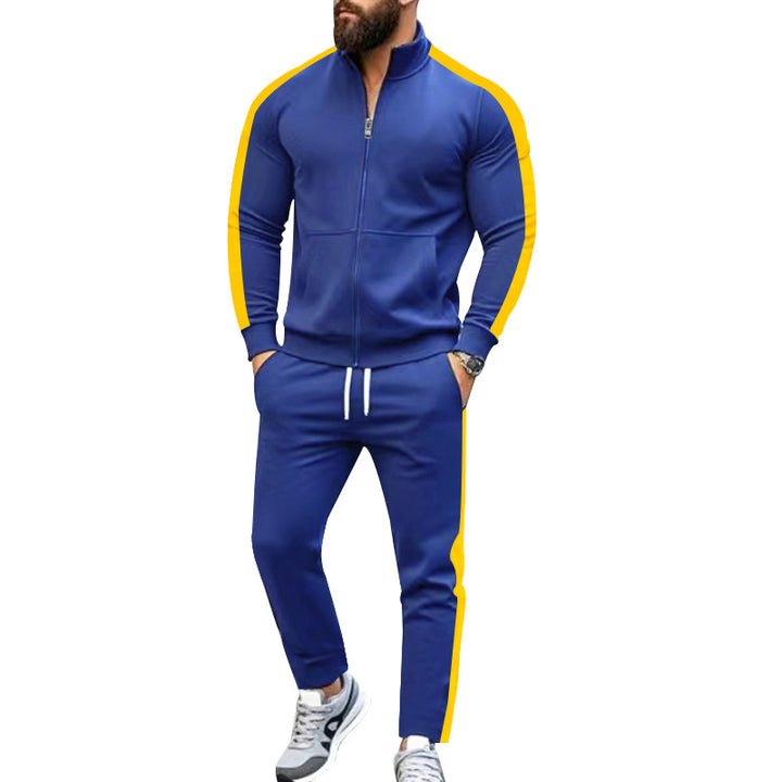 Herren sportliches Trainingsanzug mit weichem Fleece und Kontraststreifen Echoarchiv