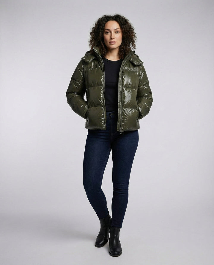 Damen Puffy Jacke Kapuze | Echoarchiv