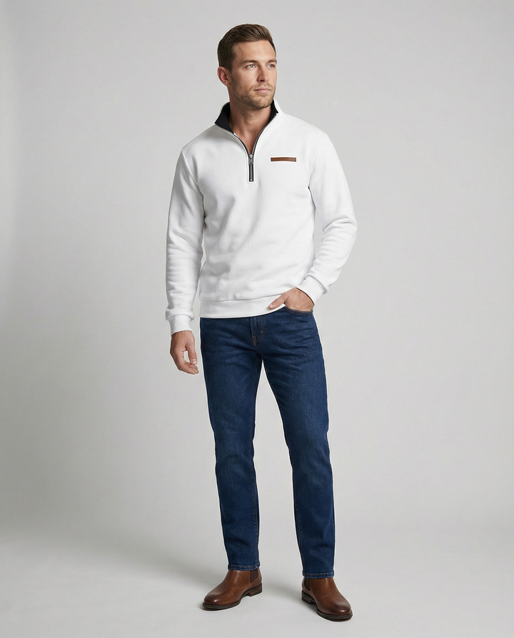 Herren Hochwertiger Fleece-Pullover mit halbem Reißverschluss Echoarchiv