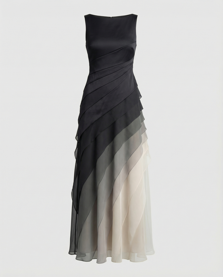 Damen Elegantes Kleid mit Figurbetonendem Schnitt & Ombre-Farbe | Echoarchiv